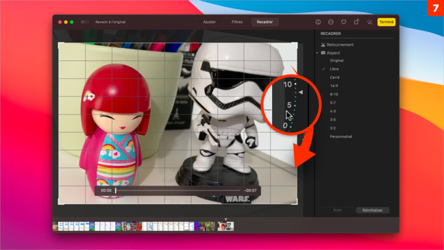 macOS 11 • Retoucher et recadrer une vidéo depuis Photos