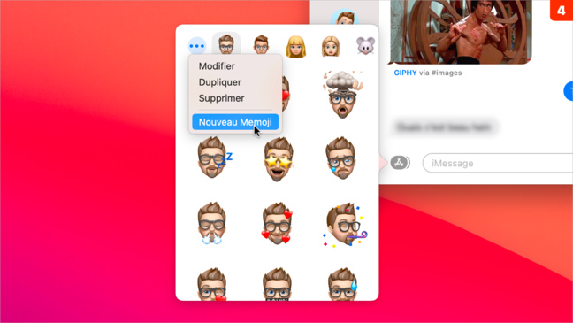 macOS • Créer un memoji depuis l'application Messages