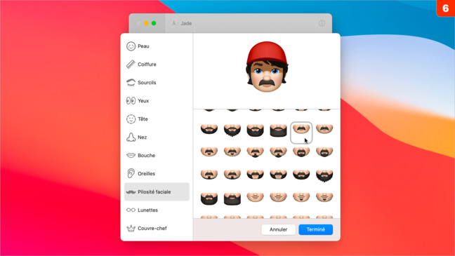 macOS • Créer un memoji depuis l'application Messages