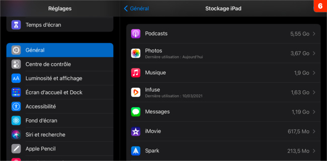 iOS • Vérifiez l'espace disque restant sur votre iPhone/iPad