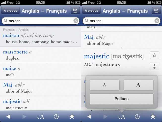 Adoptez le dictionnaire Robert et Collins sur iPhone