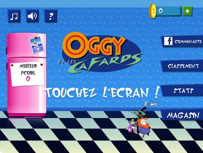 Chasse aux cafards avec Oggy, sur iPad