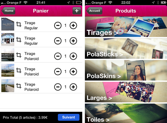 Commandez vos tirages photo depuis l'iPhone avec Polagram