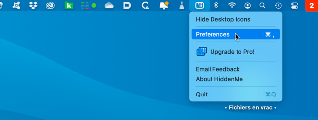 macOS • Cachez toutes les icônes du bureau d'un clic macOS • Cachez toutes les icônes du bureau d'un clic