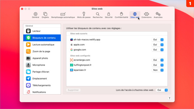 macOS • Ajustez les réglages de chaque site web visité avec Safari macOS • Ajustez les réglages de chaque site web visité avec Safari
