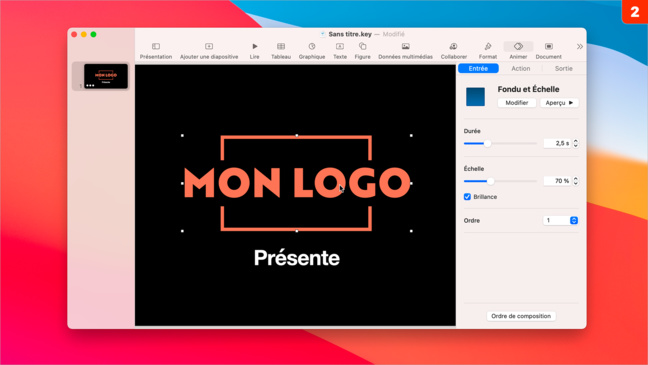 Keynote • Créez rapidement une petite animation d’intro pour une vidéo Keynote • Créez rapidement une petite animation d’intro pour une vidéo