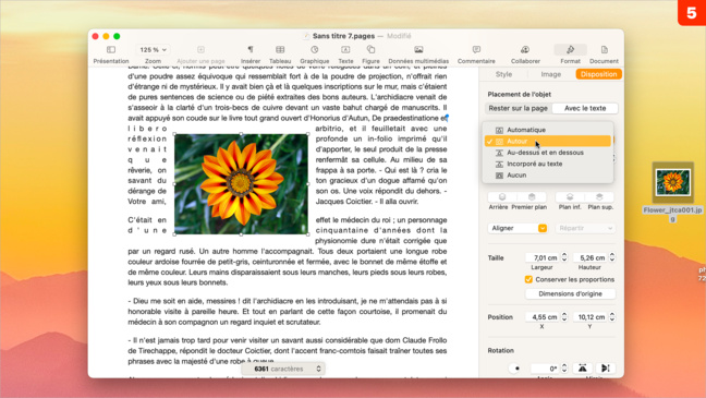 Pages • Intégrez une photo en l’habillant avec un texte Pages • Intégrez une photo en l’habillant avec un texte