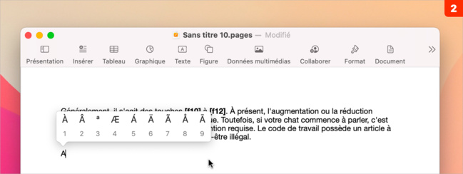 macOS • Insérer un caractère accentué sans le clavier physique