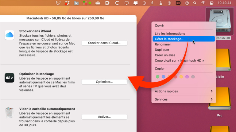 macOS • Accédez plus rapidement à la gestion du stockage de votre disque