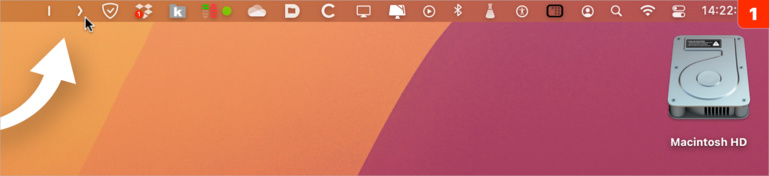 macOS • Allégez la barre des menus en masquant une partie de ses icônes macOS • Allégez la barre des menus en masquant une partie de ses icônes