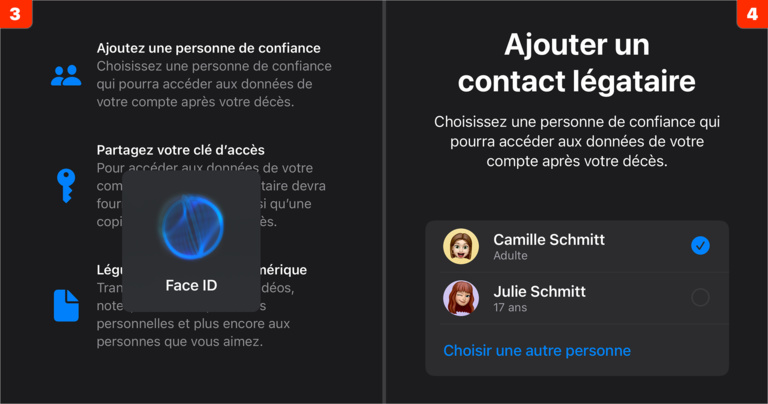 iOS 15 • Léguez les données de votre compte iCloud à un proche