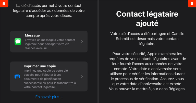 iOS 15 • Léguez les données de votre compte iCloud à un proche