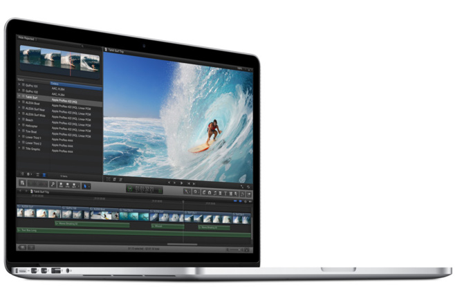 Le MacBook Pro Retina fin 2013, toujours d'une pièce d'aluminium, légèrement affiné et équipé de la plate-forme Haswell d'Intel.