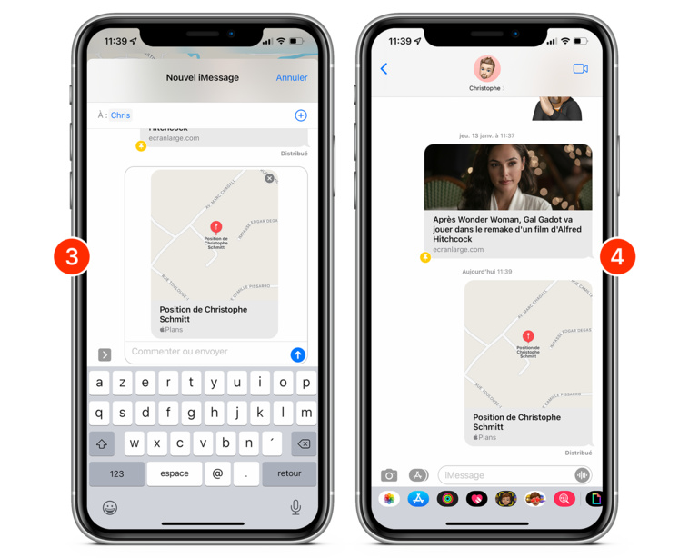 iOS • Partagez rapidement votre position avec un ami