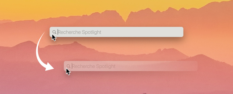macOS • Déplacez la barre de recherche de Spotlight
