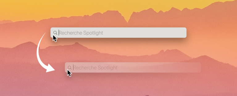 macOS • Déplacez la barre de recherche de Spotlight