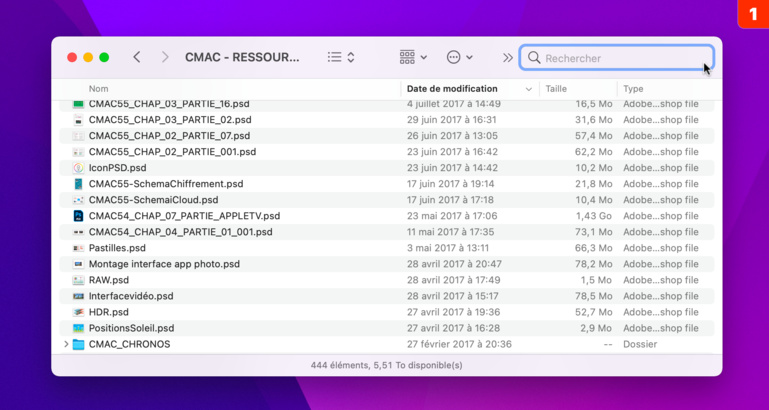 macOS • Effectuez une recherche uniquement dans le dossier ouvert