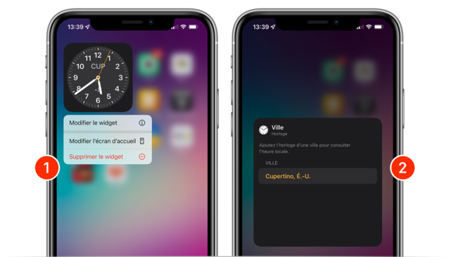 iOS • Personnaliser les réglages d'un widget modifiable