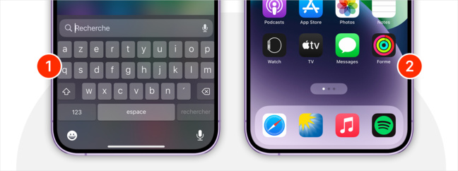 iOS 16 • Accédez plus rapidement à la recherche Spotlight iOS 16 • Accédez plus rapidement à la recherche Spotlight