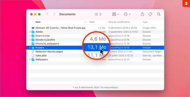 macOS • Afficher la taille des dossiers dans les fenêtres du Finder