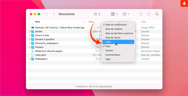 macOS • Afficher la taille des dossiers dans les fenêtres du Finder