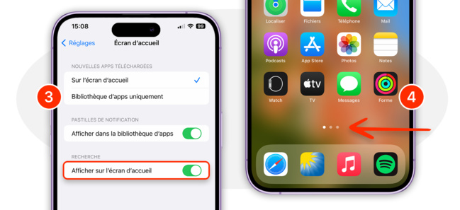 iOS 16 • Comment masquer la recherche sur l'écran d'accueil ?