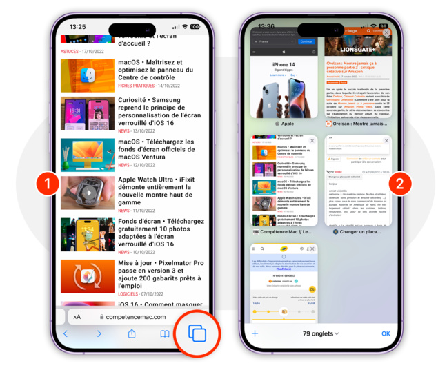 iOS • Fermez en une fois tous les onglets ouverts dans Safari