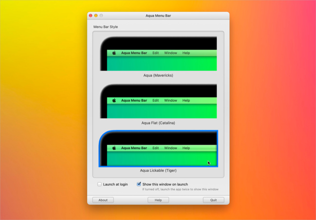 macOS • Retrouvez l’aspect de la barre des menus « Aqua » de Tiger