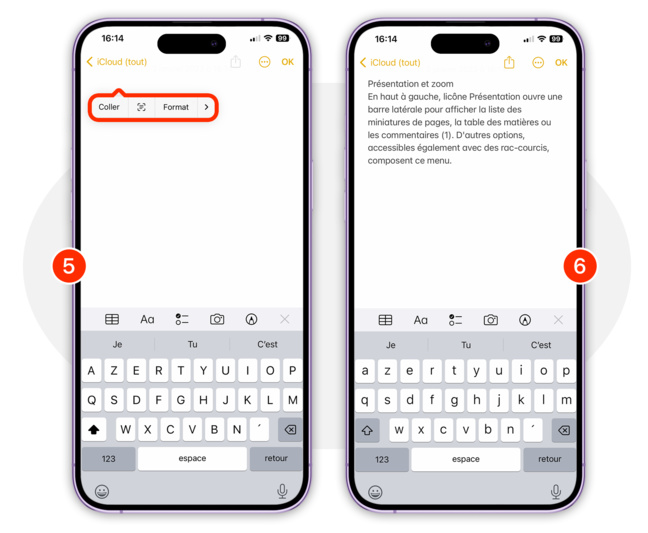 iOS • Numérisez rapidement du texte avec pour en faire une note