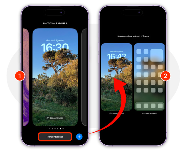 iOS • Appliquez un style de couleur aux photos de l’écran verrouillé