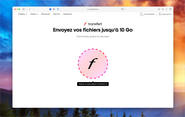 Service • Transférez gratuitement des fichiers volumineux avec Free