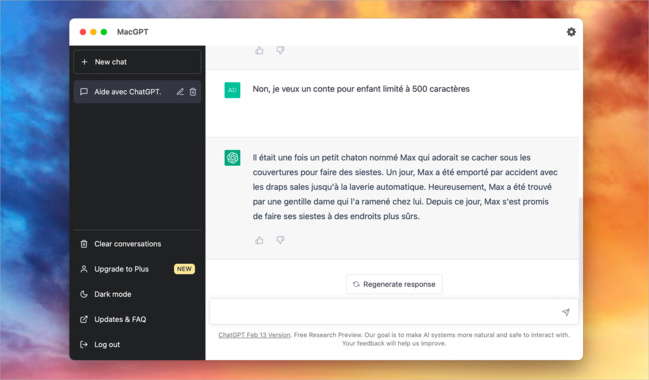 AI • Conversez avec une intelligence artificielle depuis votre Mac AI • Conversez avec une intelligence artificielle depuis votre Mac