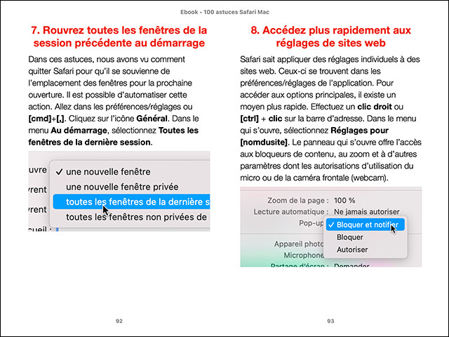 Safari sur Mac - 100 astuces (ebook) Safari sur Mac - 100 astuces (ebook)