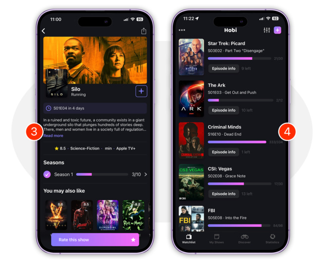 iOS • Ne perdez plus jamais le fil de vos séries avec Hobi