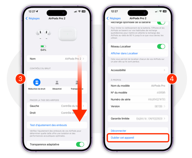 AirPods • Comment les réinitialiser avant de les revendre ou les donner