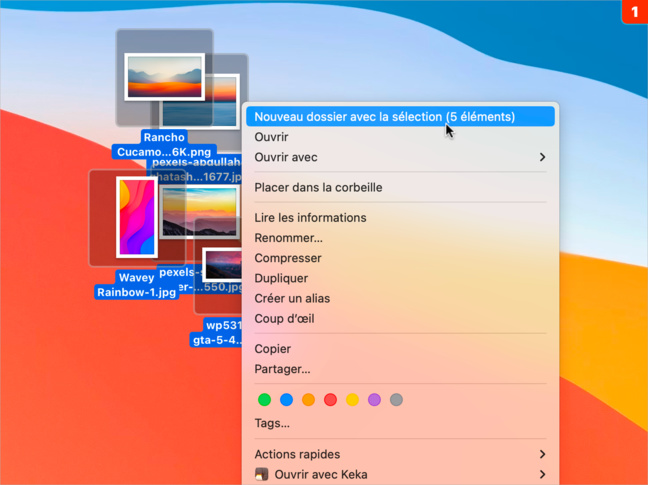 macOS • Créez rapidement un dossier contenant une sélection de fichiers