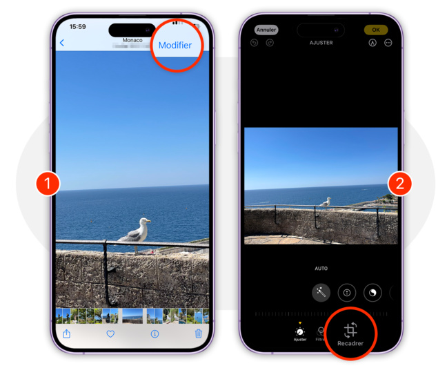 iOS • Redressez une image mal orientée avec Photos
