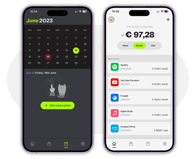 iOS • Réunissez tous vos abonnements au même endroit pour être informé des échéances iOS • Réunissez tous vos abonnements au même endroit pour être informé des échéances
