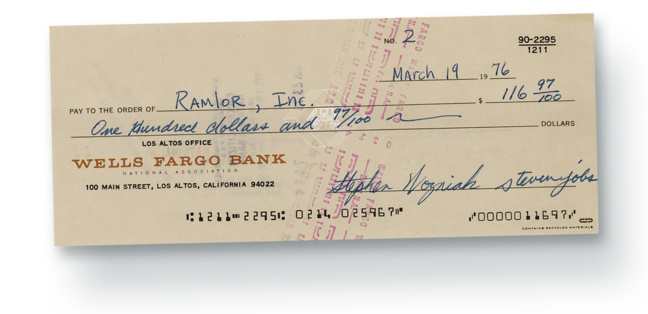 Insolite • Un chèque d’Apple, signé par Steve Jobs et Steve Wozniak à vendre aux enchères Insolite • Un chèque d’Apple, signé par Steve Jobs et Steve Wozniak à vendre aux enchères