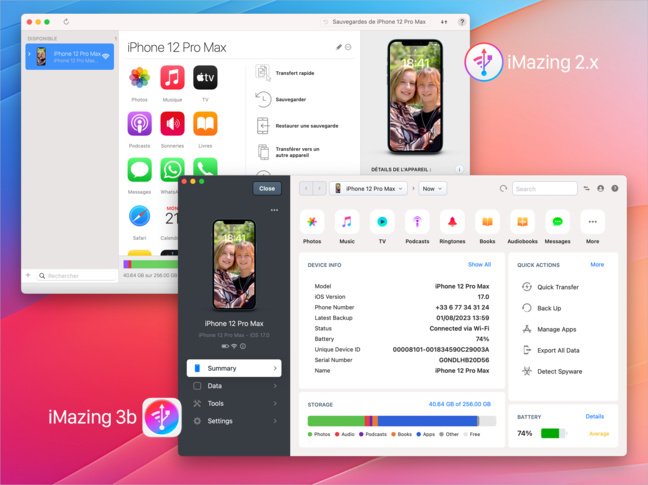 L’évolution de l’interface d’iMazing L’évolution de l’interface d’iMazing