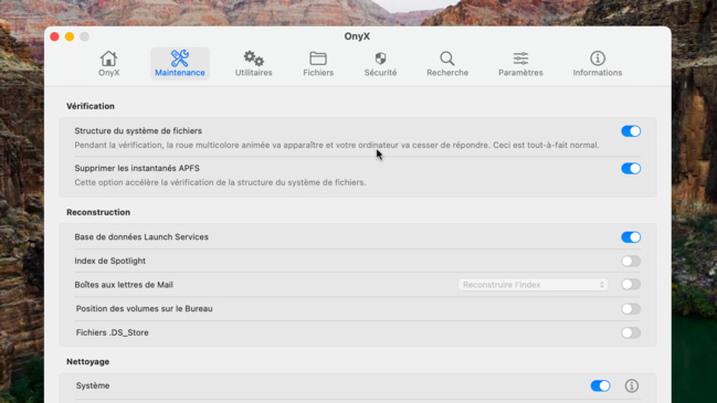 Optimisation • OnyX devient compatible avec macOS 14 Sonoma