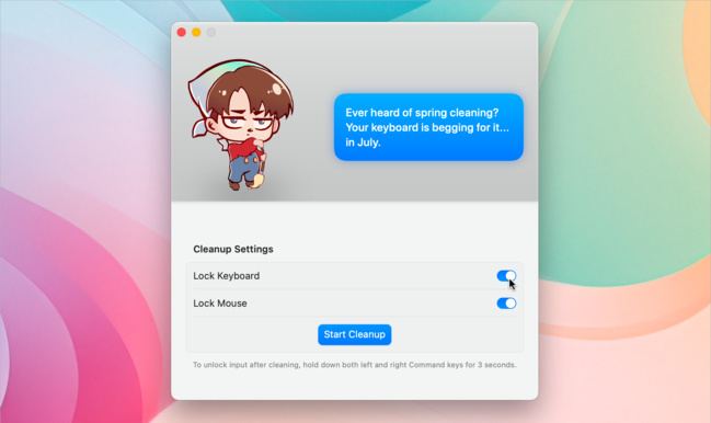 macOS • CleanupBuddy bloque le clavier, le pavé tactile ou la souris pour le nettoyage macOS • CleanupBuddy bloque le clavier, le pavé tactile ou la souris pour le nettoyage
