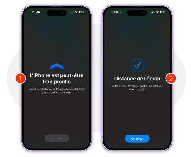 iOS 17 • Consultez l’écran de votre iPhone à une distance respectable