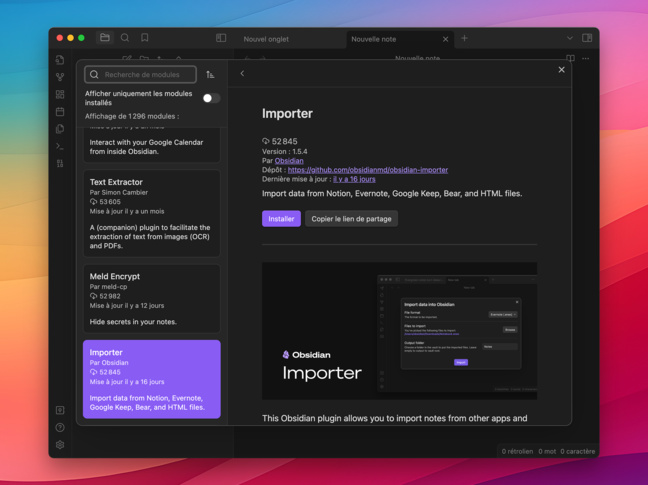 macOS • Obsidian importe vos notes et les conserve bien au chaud