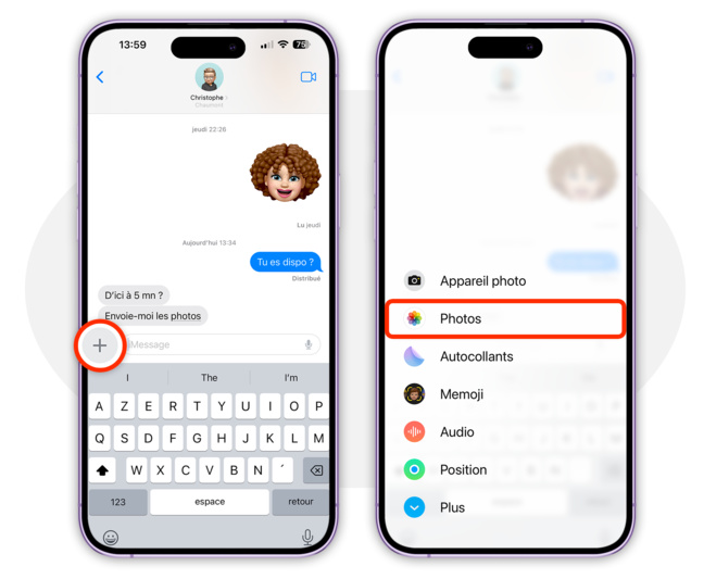 iOS • Affichez plus rapidement le sélecteur de photos dans Messages