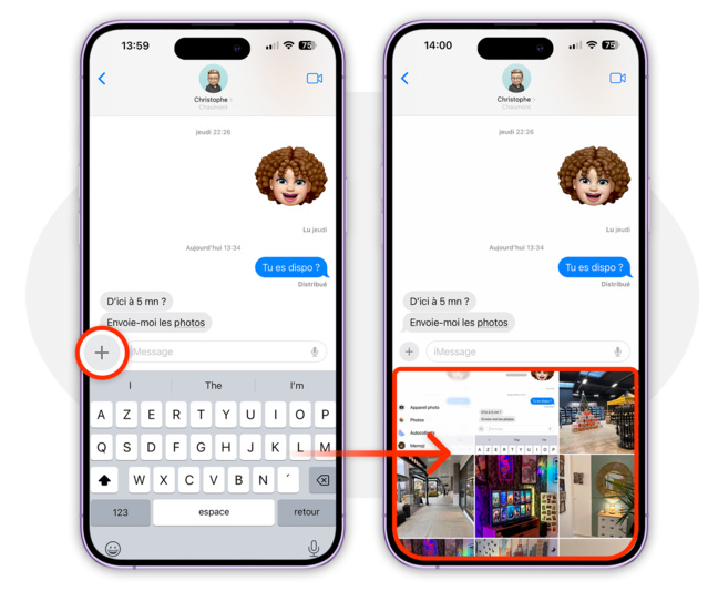 iOS • Affichez plus rapidement le sélecteur de photos dans Messages