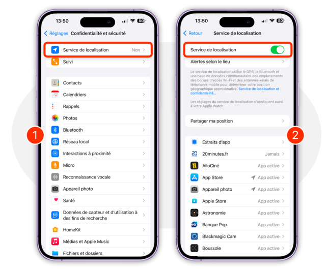 iOS • Partagez simplement votre position depuis votre iPhone