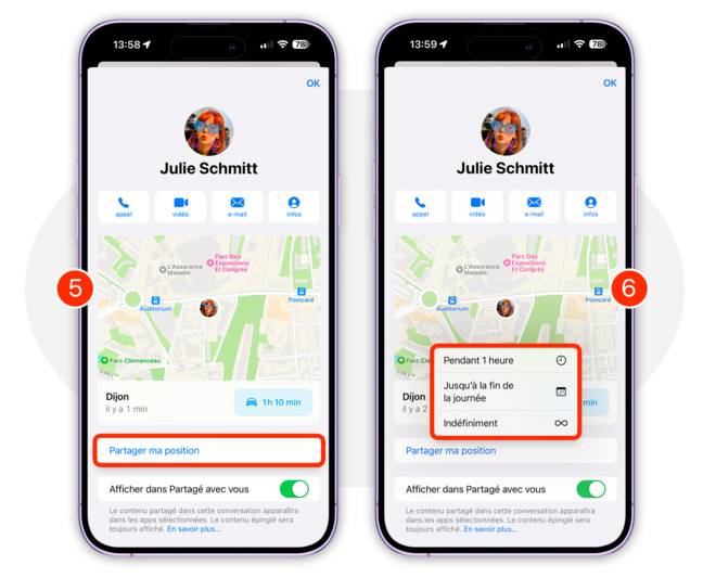 iOS • Partagez simplement votre position depuis votre iPhone