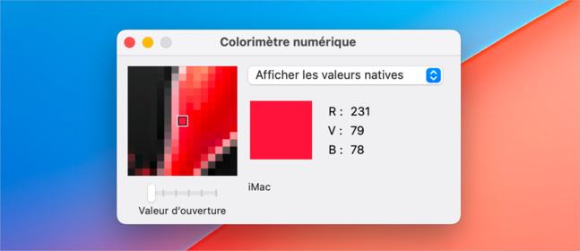 macOS • Déterminez rapidement la valeur chromatique d’un couleur à l’écran