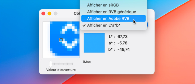 macOS • Déterminez rapidement la valeur chromatique d’un couleur à l’écran macOS • Déterminez rapidement la valeur chromatique d’un couleur à l’écran